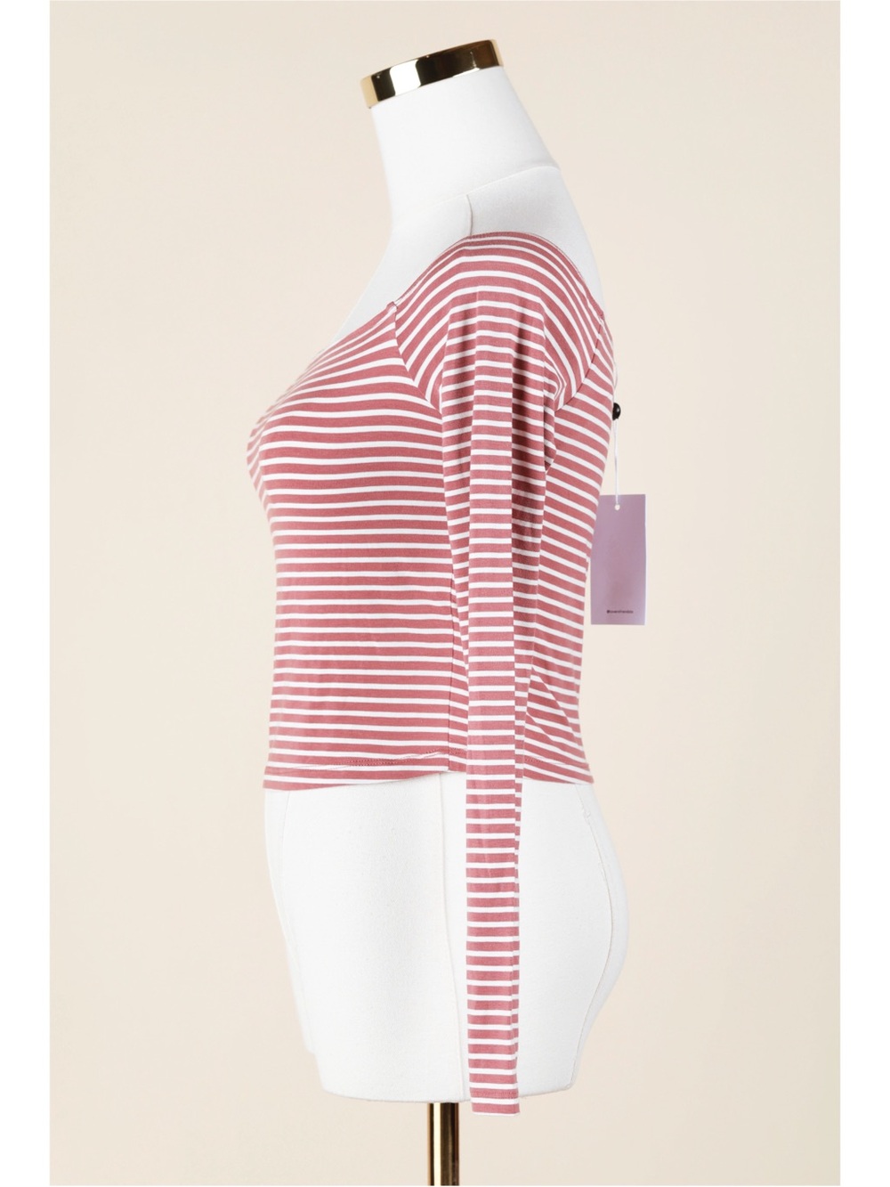 Sz S Lovers + Friends Striped Boatneck Casual Chic Soft Knit Long Sleeve Top NWT - Picture 2 of 4
